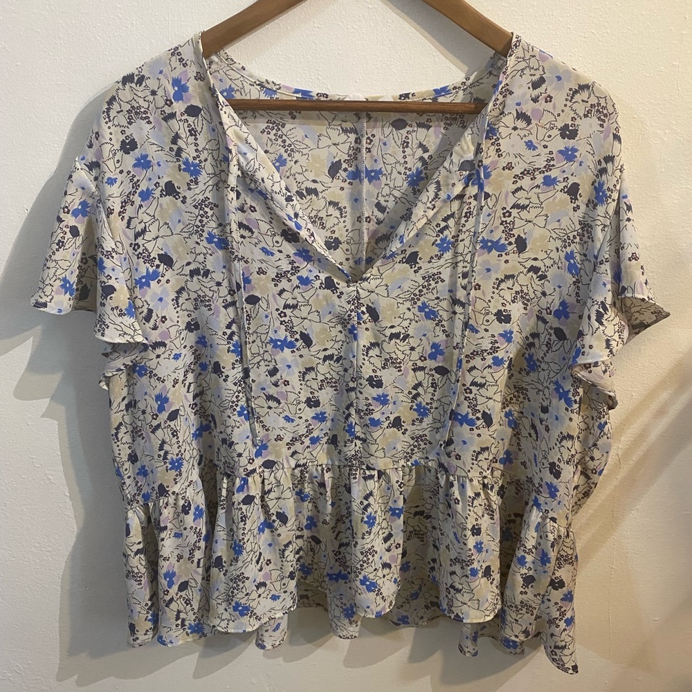 GAP Floral Babydoll Blouse